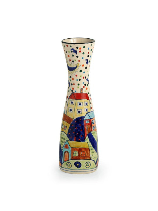 Hand-Painted Ceramic Decorative Vase – Artistic Table Vase for Home Décor