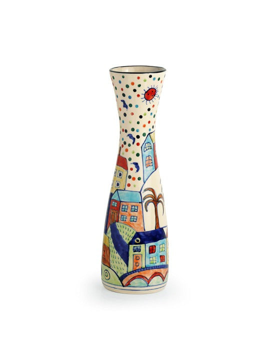 Hand-Painted Ceramic Decorative Vase – Artistic Table Vase for Home Décor