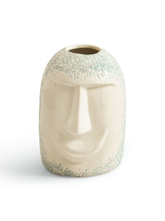 Abstract Face Ceramic Vase Set – Modern Artistic Home Décor Table Vases